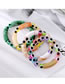 Fashion Amber Half-colored Round Eyes Resin Geometric Eye Panel Bracelet