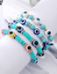 Fashion Diamond Turquoise Blue Eye Resin Geometric Eye Beaded Bracelet