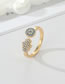 Fashion Golden Eye Ring Alloy Diamond Palm Open Ring