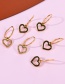 Fashion Black Titanium Zircon Heart Pendant Earrings