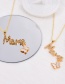 Fashion White Bronze Zircon Alphabet Mama Shell Butterfly Pendant Necklace