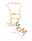 Fashion White Bronze Zircon Alphabet Mom Shell Butterfly Pendant Necklace