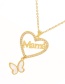 Fashion Gold Mom Shell Butterfly Pendant Necklace In Copper Set With Zircon Square Alphabet