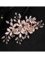 Fashion Rose Gold Leaf And Flower Point Drill Braided Hairpin