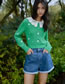 Fashion Green Embroidered Knitted Sweater