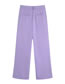 Fashion Purple Woven Micro Pleated Straight-leg Trousers