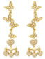 Fashion B Brass Diamond Heart Tassel Earrings