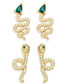 Fashion B Brass Diamond Snake Stud Earrings