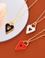 Fashion Red Copper Drop Oil Openwork Heart Pendant Necklace
