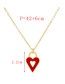 Fashion White Copper Drop Oil Openwork Heart Pendant Necklace