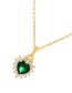 Fashion Color Bronze Zirconium Heart Pendant Necklace