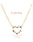 Fashion Color Bronze Zirconium Heart Pendant Necklace