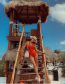 Fashion Orange Polyester Cutout Halter One Piece Swimsuit