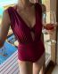 Fashion Red Wine Polyester Halterneck Swimsuit