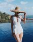 Fashion Black Polyester Halterneck Knotted One-piece Swimsuit