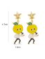 Fashion Gold Alloy Cartoon Character Lemon Earrings