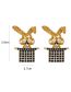 Fashion Gold Alloy Diamond Rabbit Stud Earrings