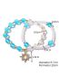 Fashion Blue Geometric Crystal Beaded Diamond Sun Bracelet Set