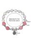 Fashion Pink Geometric Crystal Beaded Camellia Bracelet