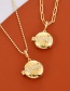 Fashion Gold-3 Bronze Zircon Alphabet Love Heart Pendant Necklace