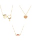 Fashion Gold-3 Bronze Zircon Drop Oil Letter Mom Pendant Necklace