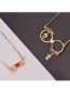 Fashion Gold-3 Bronze Zircon Drop Oil Letter Mom Pendant Necklace
