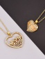 Fashion Gold-3 Bronze Zircon Shell Heart Pendant Necklace