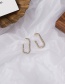 Fashion Golden  Silver Needle Full Diamond Oval Small Circle U-shaped Earrings