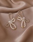 Fashion Pearl Pearl Bow  Silver Pin Earrings