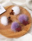Fashion Purple Bow Mink Hair Ball Earrings