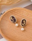 Fashion White Crystal Rose Flower Pearl  Silver Pin Earrings
