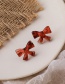 Fashion Brown Red Acrylic Resin Bow Earrings