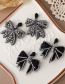 Fashion Type B Tassel Black Glitter Diamond Bow Earrings