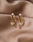 Fashion Golden Micro-inlaid Zircon Heart Chain Tassel Earrings