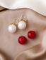 Fashion White + Champagne Pearl Round Earrings