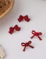Fashion Large Model  Silver Needle Red Bow Earrings