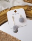 Fashion Gray Asymmetrical Hair Ball Zircon Chain Earrings