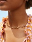 Fashion Golden Round Bead Buckle Copper Plating Necklace