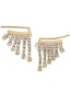 Fashion Golden Tassel Geometric Transparent Full Diamond Earrings