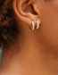 Fashion Golden Alloy Double Row Zircon Ear Ring