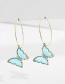 Fashion Blue Butterfly Colorful Butterfly Pearl Earrings