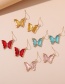 Fashion Transparent Yellow Rhinestone Butterfly Stud Earrings