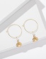Fashion Golden Alloy Ring Pearl Pirate Hat Ear Ring