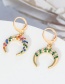 Fashion Color Two Asymmetric Colorful Striped Earrings