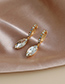 Fashion White Alloy Diamond Geometric Oval Stud Earrings