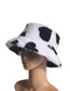 Fashion Brown Cow Pattern Plush Warm Fisherman Hat