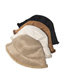 Fashion Creamy-white Suede Padded Lamb Wool Fisherman Hat