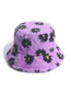 Fashion Purple Little Daisy Print Plush Warm Rabbit Fur Fisherman Hat