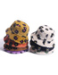 Fashion Black Little Daisy Print Plush Warm Rabbit Fur Fisherman Hat