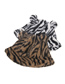 Fashion Black And White Cow Pattern Leopard Print Bear Ear Ball Plush Fisherman Hat